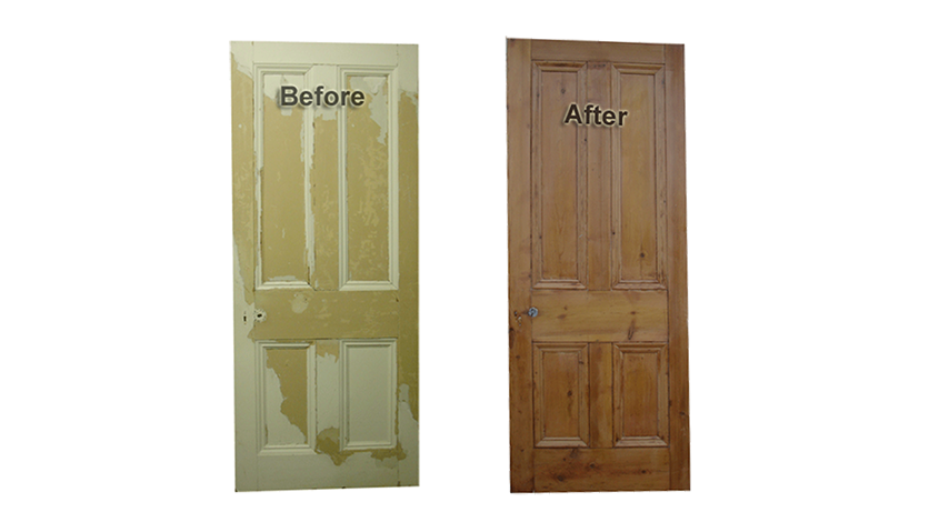 Our work of stripping paint of doors